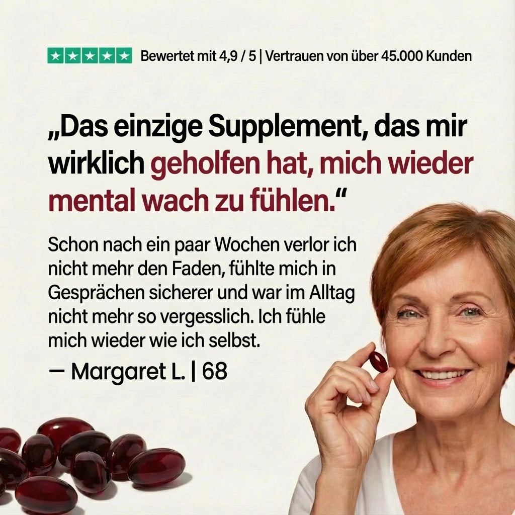 KlarsichtMD Astaxanthin 12mg Softgels – Ganzheitlicher Zellschutz für Körper & Gehirn für gesundes Altern
