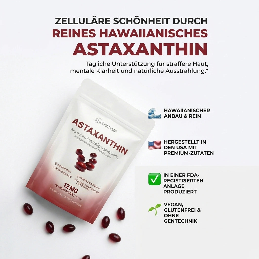 KlarsichtMD Astaxanthin – Schützt Ihre Augenzellen auf natürliche Weise und stellt eine scharfe, klare Sicht wieder her