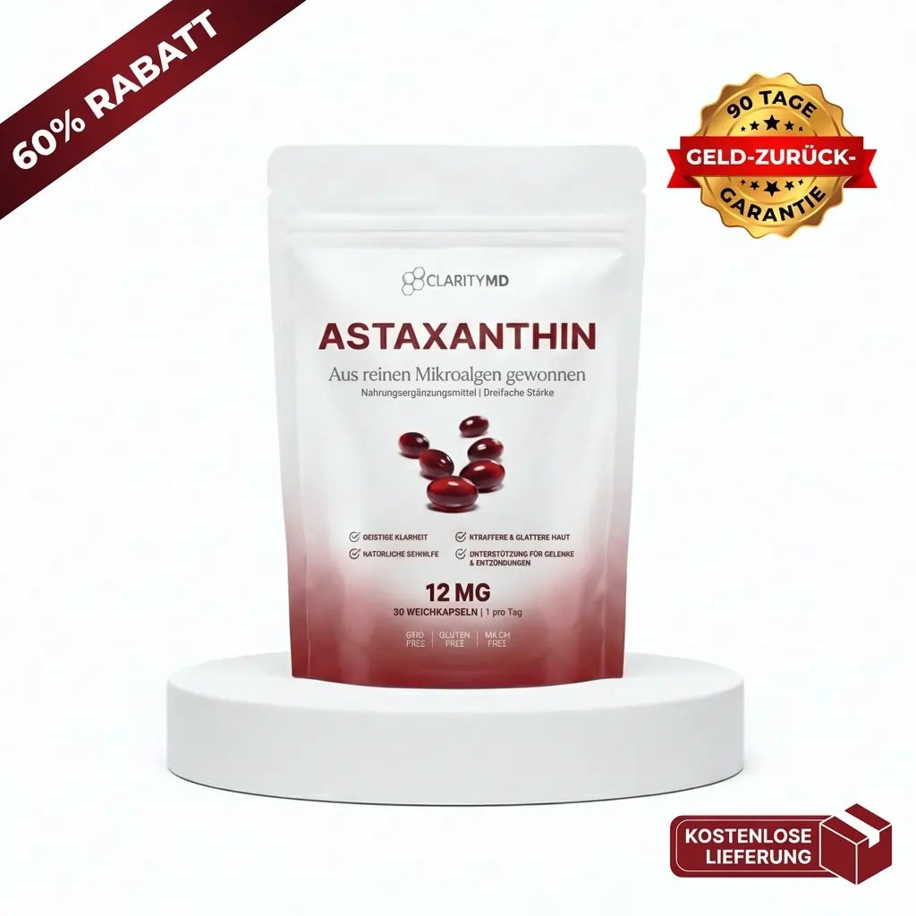 KlarsichtMD Astaxanthin – Schützt Ihre Augenzellen auf natürliche Weise und stellt eine scharfe, klare Sicht wieder her