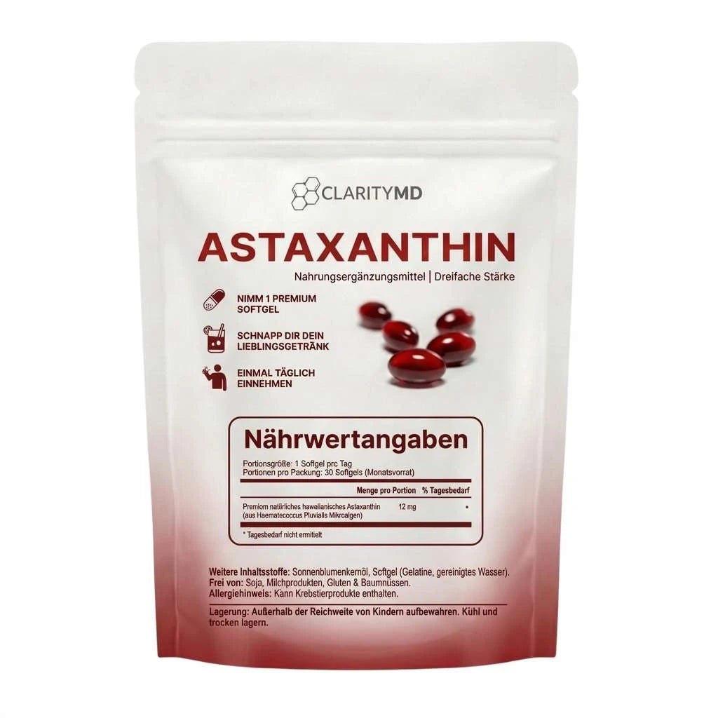 KlarsichtMD Astaxanthin – Schützt Ihre Augenzellen auf natürliche Weise und stellt eine scharfe, klare Sicht wieder her