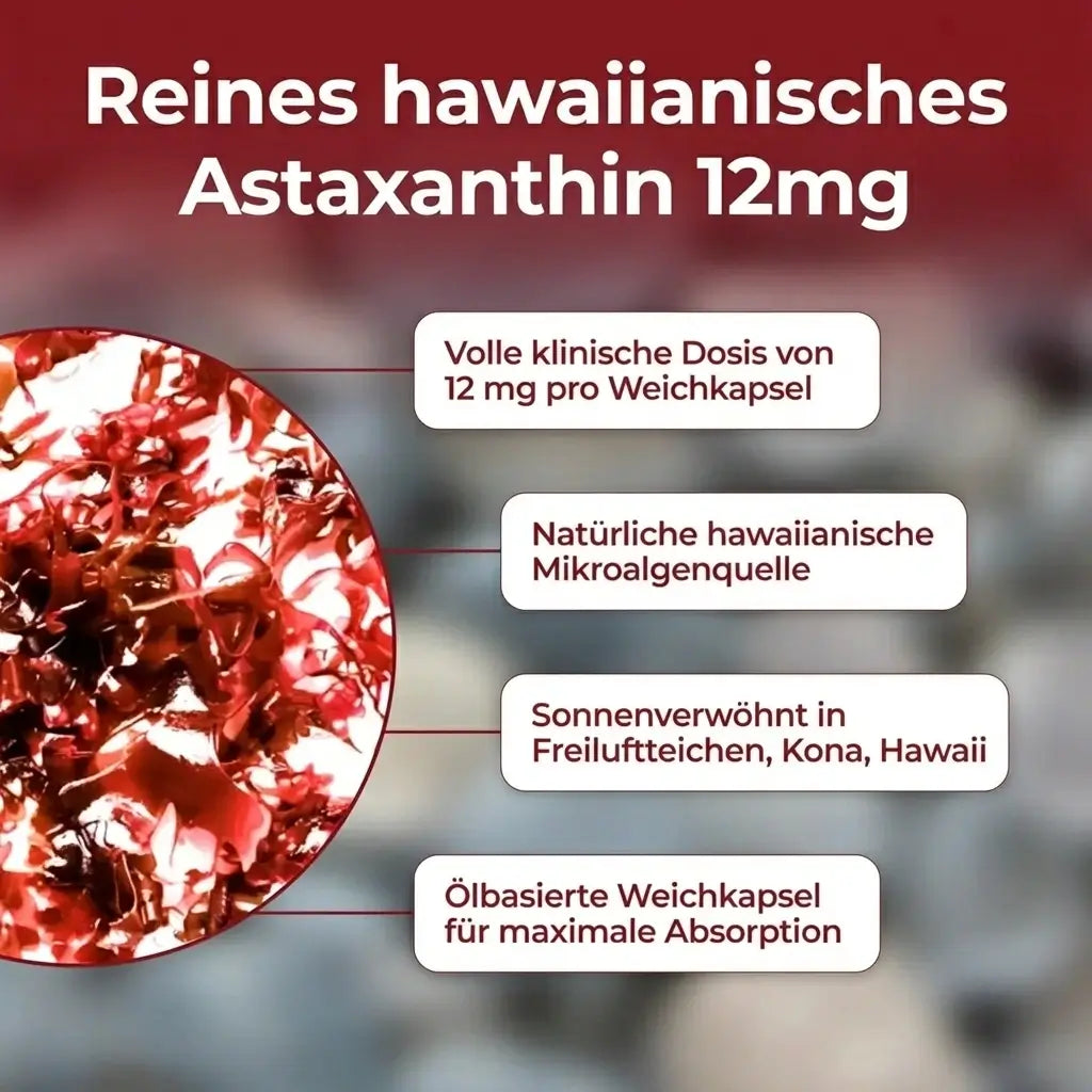 KlarsichtMD Astaxanthin – Bekämpft oxidativen Stress auf natürliche Weise, um das Gleichgewicht von innen und außen wiederherzustellen.